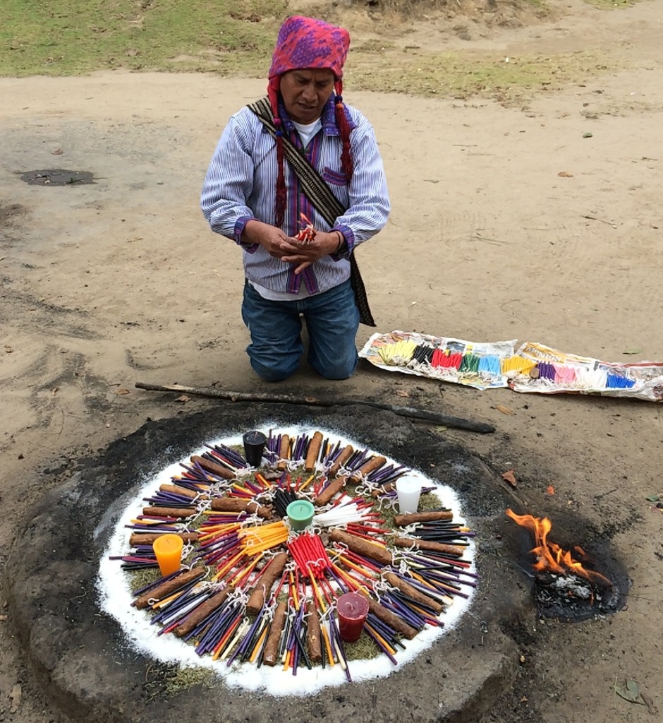 Shaman ritual at Iximche - Motherland Travel